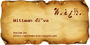 Wittman Éva névjegykártya